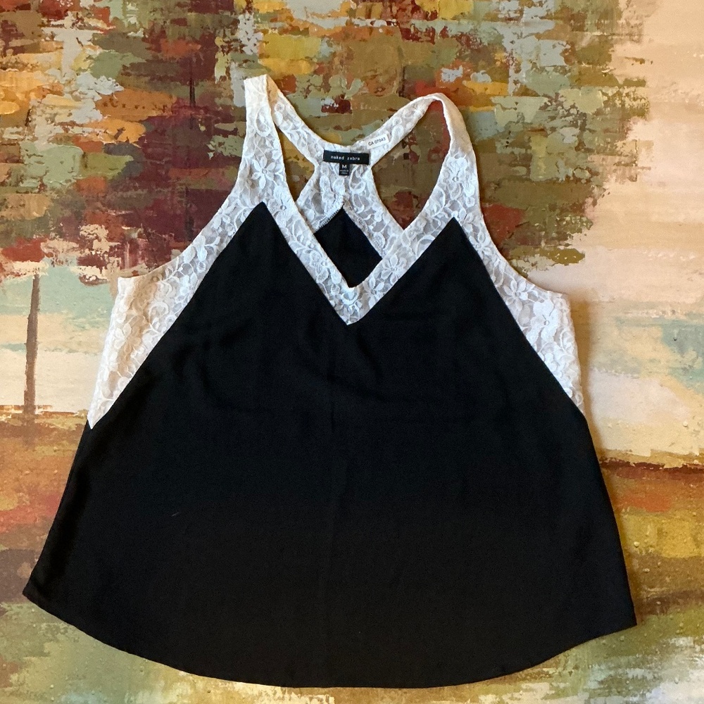 NAKED ZEBRA - Lace Trim Tank